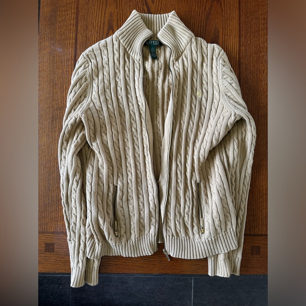 Ralph Lauren Cable Knit Zip Sweater/Cardigan